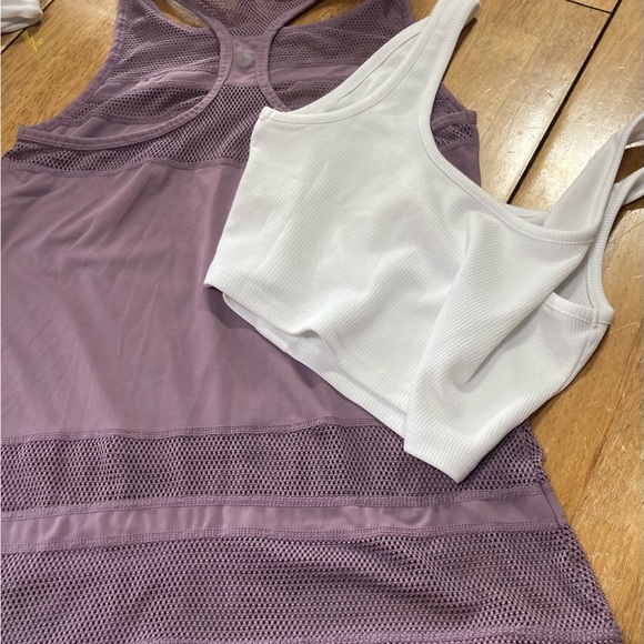 Beautiful crop top and tank top size L white and purple color - Picture 5 of 7
